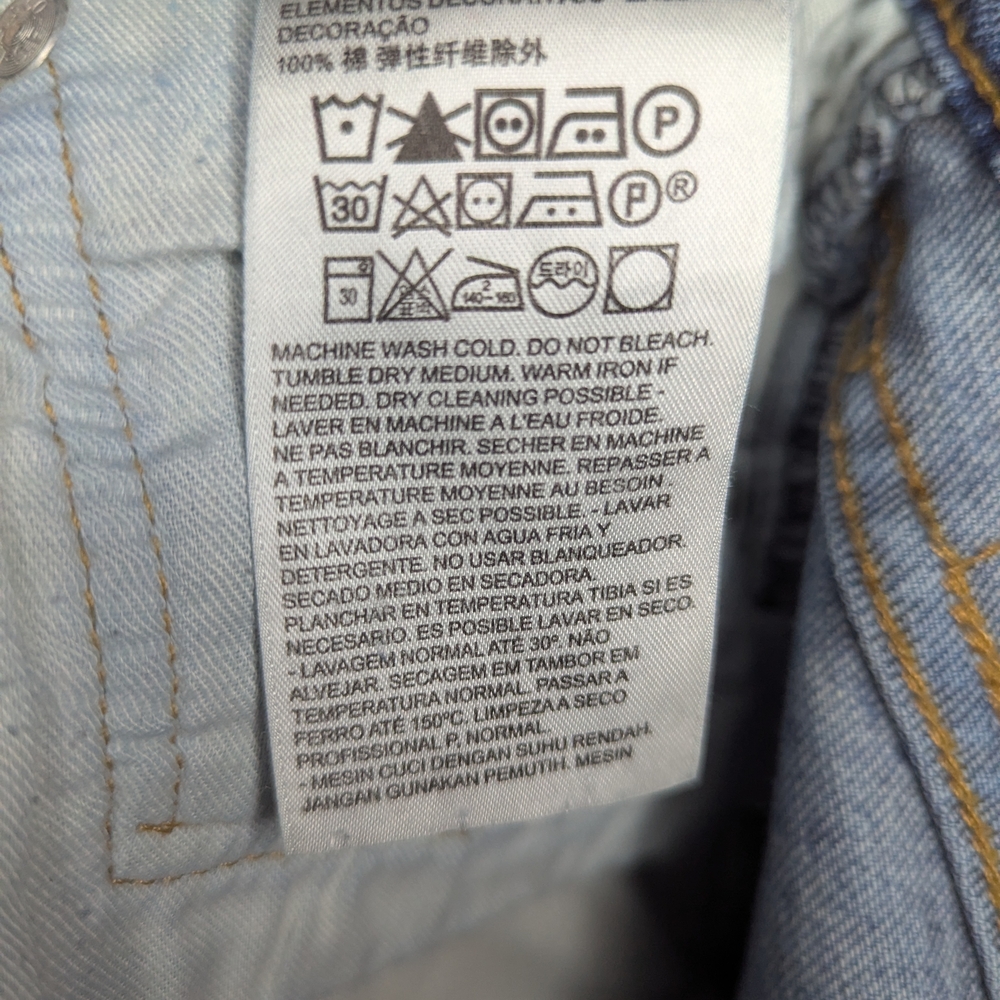Levi’s 514 Straight Fit Jeans Mens 36x32 Blue Medium Wash Distressed Denim - Picture 14 of 16